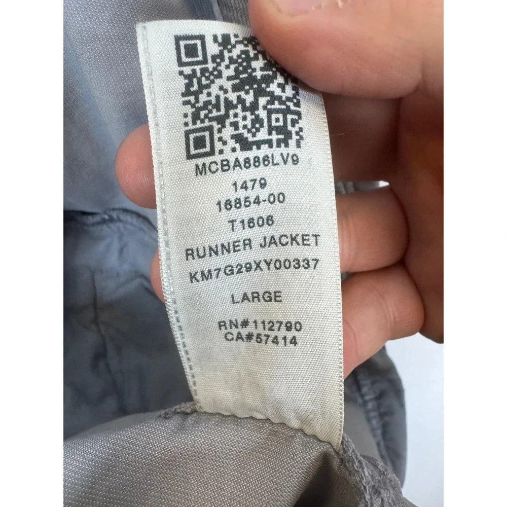 True Religion Mens Runner Jacket Grey Full Zip Bomber Coat Large KM7G29XY00337